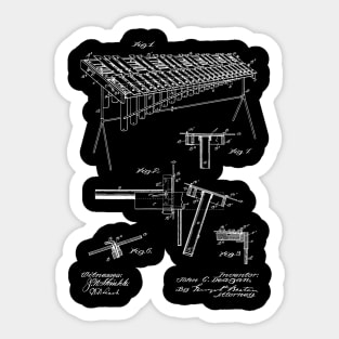 Musical Instrument Vintage Patent Hand Drawing Sticker